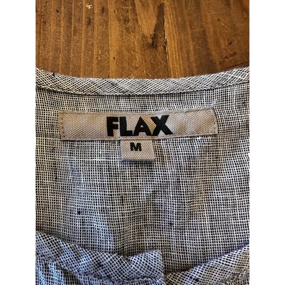 Flax Size Medium Button Front Shirt Top 100% Linen Blouse Lagenlook Artsy - Picture 2 of 12